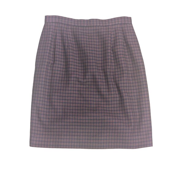 VTG Wool Plaid Pencil Skirt With Back Vent & Back Zipper SZ 6P-S Made in the USA - Picture 2 of 10